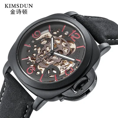 KIMSDUN автоматические механические мужские часы-Скелетон спортивные роскошные