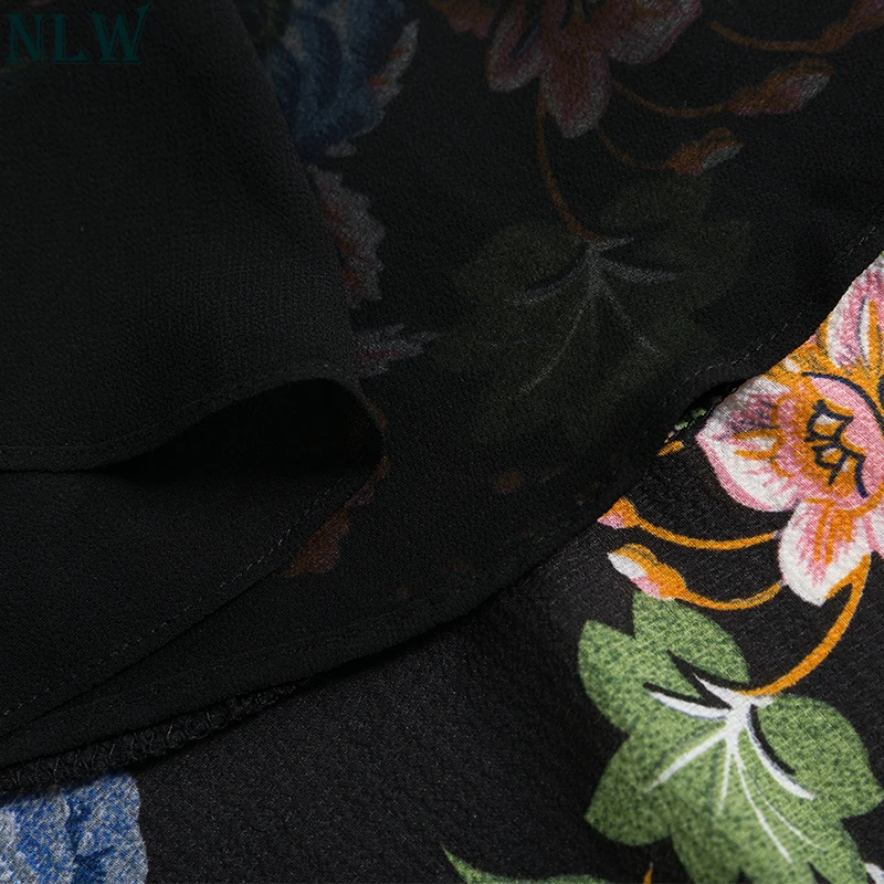 NLW Ruffles Boho Цветочный принт с v образным вырезом мини платье 2018 летнее женское