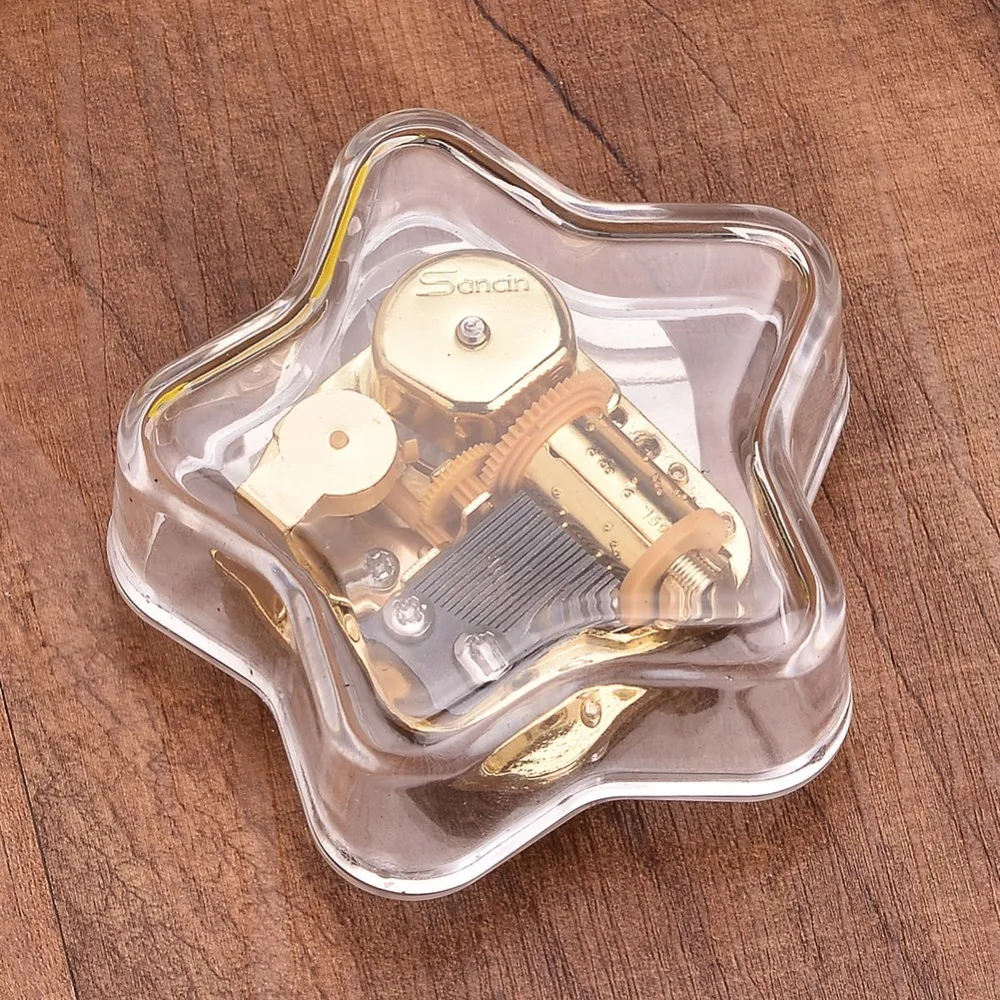 Новинка музыкальная шкатулка изысканная Золотая прозрачная подвесная с