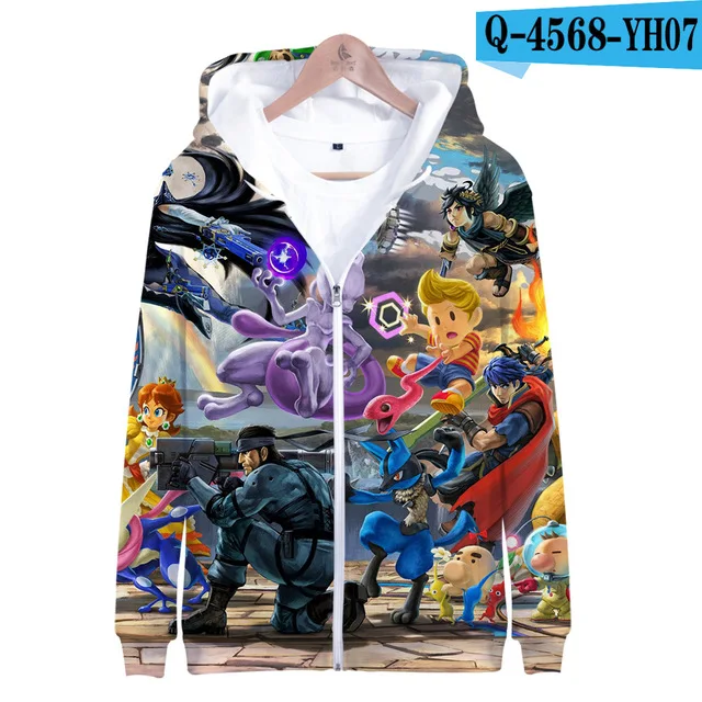 3dLL-386 Супер Марио Bros. 3D Толстовка с капюшоном, флисовая толстовка Super Smash Bros, толстовки Harajuku, мужской спортивный костюм, хип-хоп куртка на молнии, пальто, одежда - Цвет: 3dLL-386
