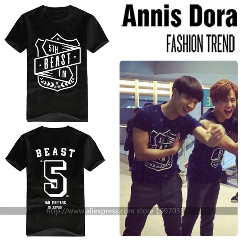 KPOP B2ST BEAST THE 5TH fanвстреча в Японии Doo Joon Hyun сын Jun Hyung Yo Seop Dong Woon футболка с коротким
