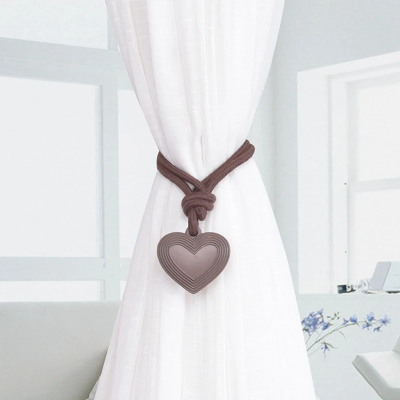 1Pcs Resin Heart Curtains Tie Back Holder Cotton Curtains Buckle Clips With Auspicious Clouds Home Curtain Strap Decoration