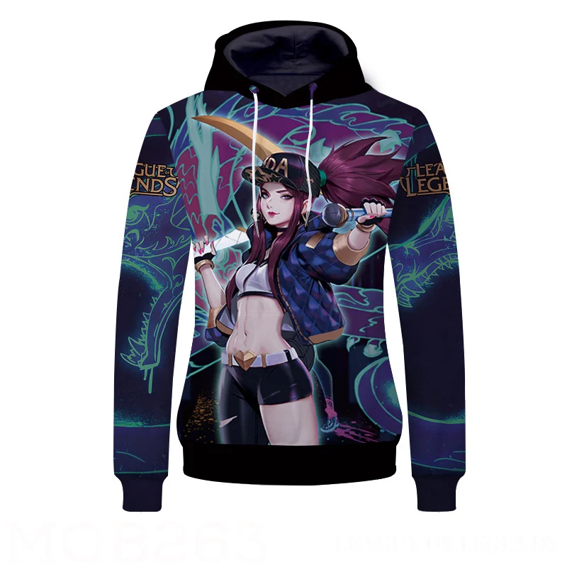 K/DA ewelynn Kaisa Ahri akали пуловер с капюшоном толстовка косплей костюм KDA Мужская