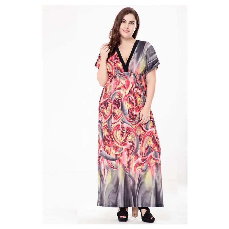 Summer Women New Style Bohemian Print Maxi Long Chiffon Beach Dress | Женская одежда
