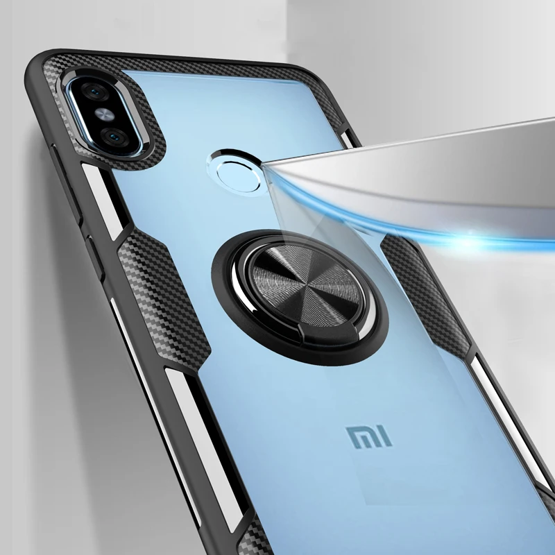 Чехол для Xiaomi Redmi Note 7, M1901F7C, прозрачный ПК+ углеродное волокно, полное защитное кольцо, магнетизм для Redmi Note 7 Pro, чехол