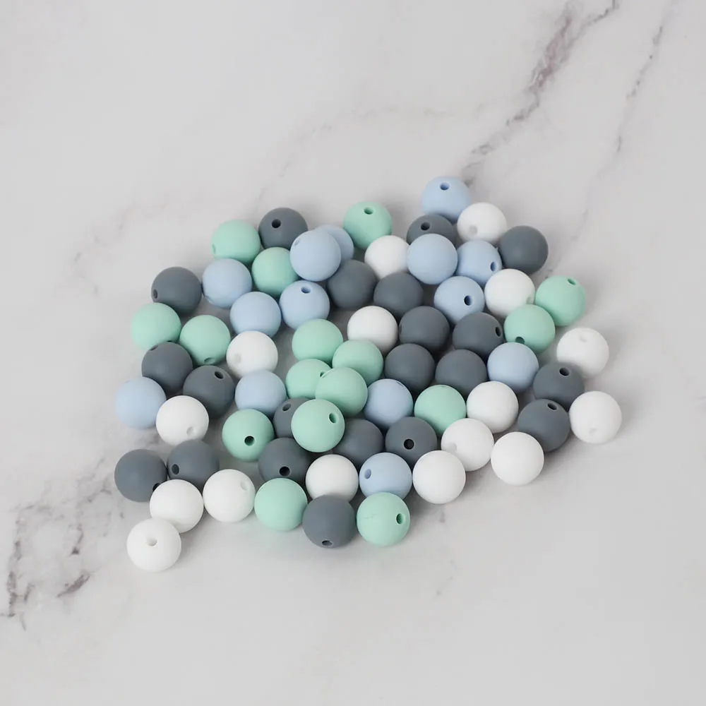 TYRY.HU 30PC Silicone Beads 12mm Baby Teething Necklace Toy Accessories DIY pacifier Chain Nurse Gift Food Grade Pearls | Мать и ребенок
