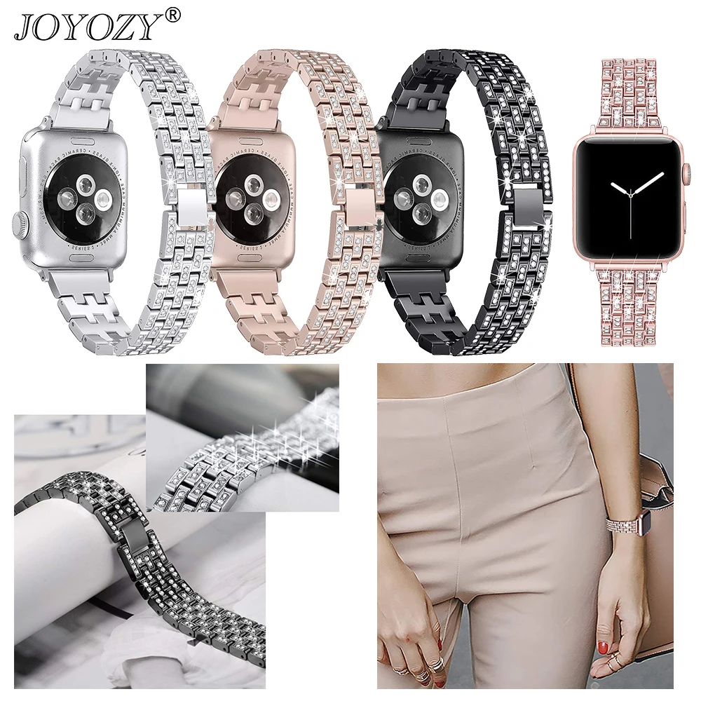 Ремешок Joyozy из нержавеющей стали для Apple Watch ремешок стразы алмазная лента 38 мм 42