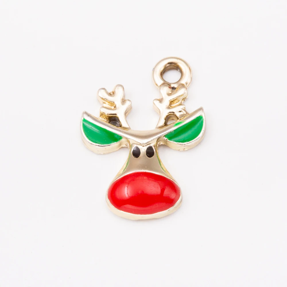 

Christmas series 20 pcs elk Enamel Alloy jewelry Headdress pendants for bracelet necklace DIY jewelry making JQ600015
