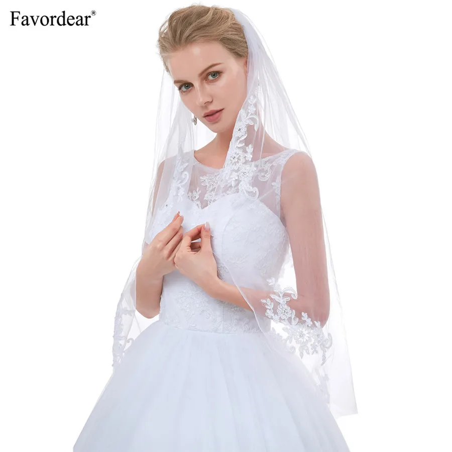 Favordear мягкий тюль 2T вуаль De Mariee короткая фата для невесты Velos Novia 2018 белая