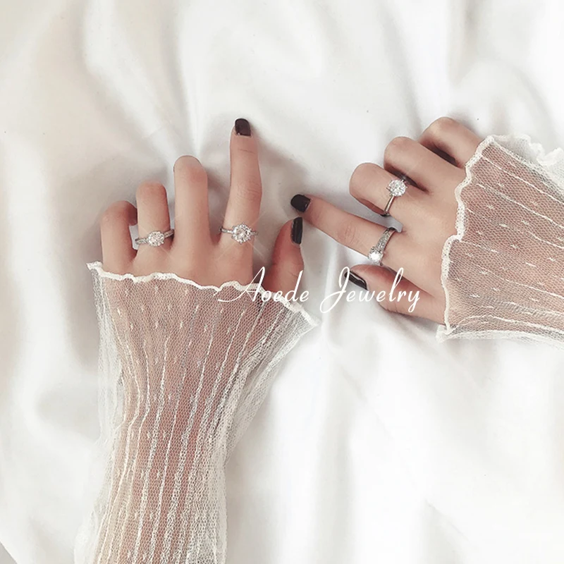 Hexagram Big Crystal Ring Gold Engagement Rings For Women Finger Elegant Micro Paved Jewelry Gift | Украшения и аксессуары