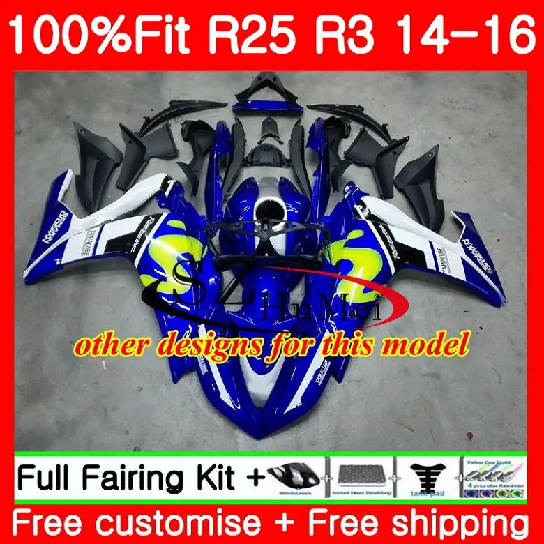 Комплект для YAMAHA YZF R3 R25 76SH16 Movistar Blue R 3 YZFR3 YZFR25 14 15 16 2014 2015 2016 обтекатели|kit kits|kit yamahakit