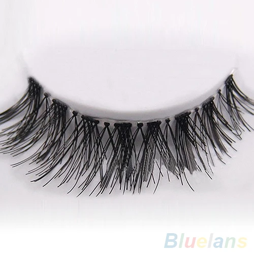 Черные натуральные накладные ресницы с крестом мягкие длинные густые завитые