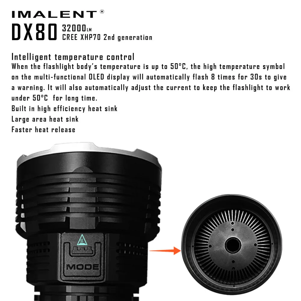 Горячие поступления IMALENT DX80 XHP70 светодиодный самый мощный прожектор светодиодный фонарик