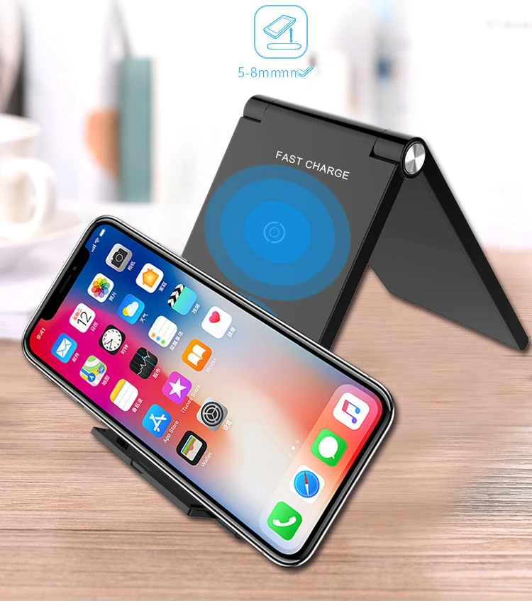 10 Вт складной Qi Беспроводное зарядное устройство для iPhone XS Max XR 8 Plus Samsung Galaxy Note 9 S9 S8