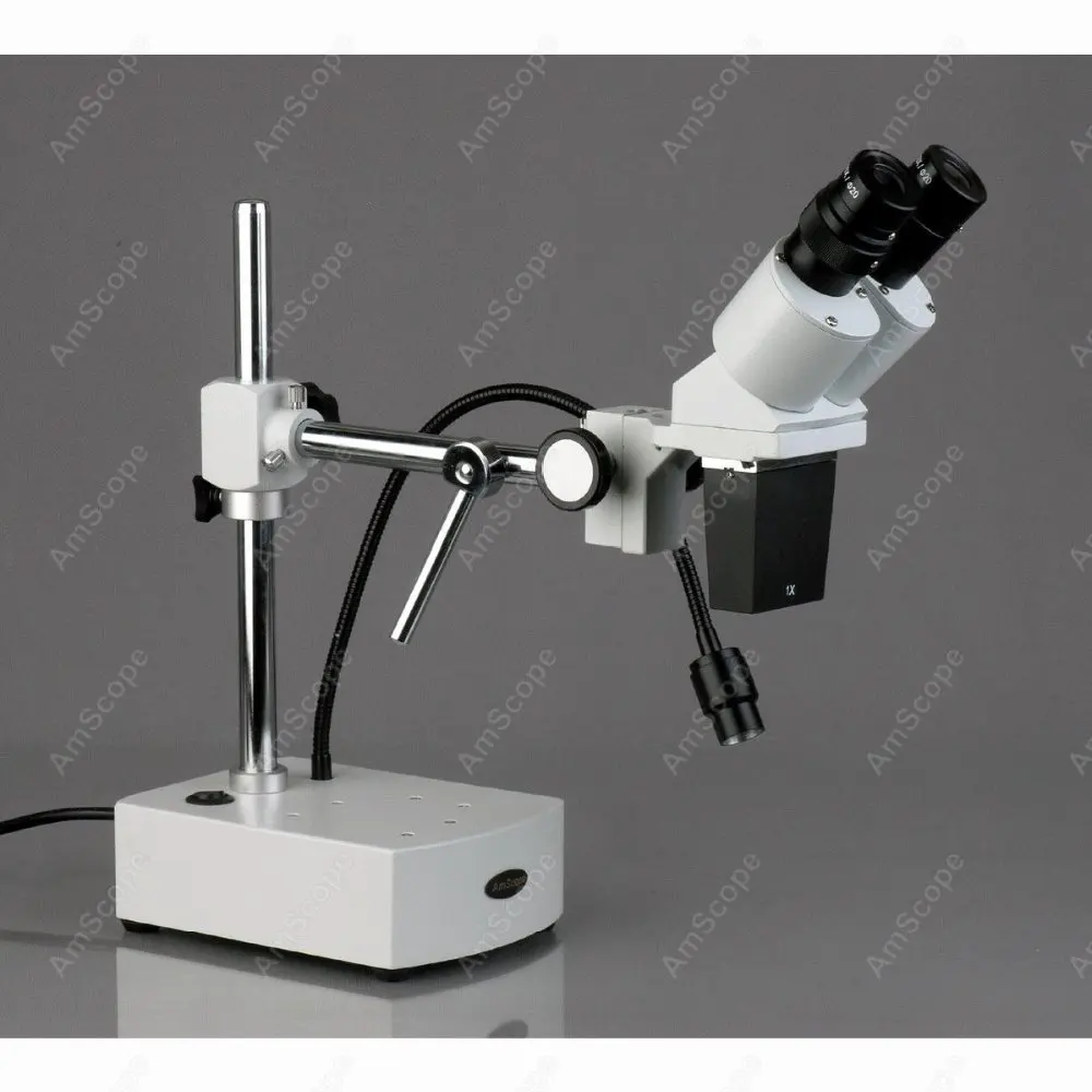 Бинокулярный стрелы стерео микроскоп AmScope 5X 10X бинокулярный Arm со светодиодной