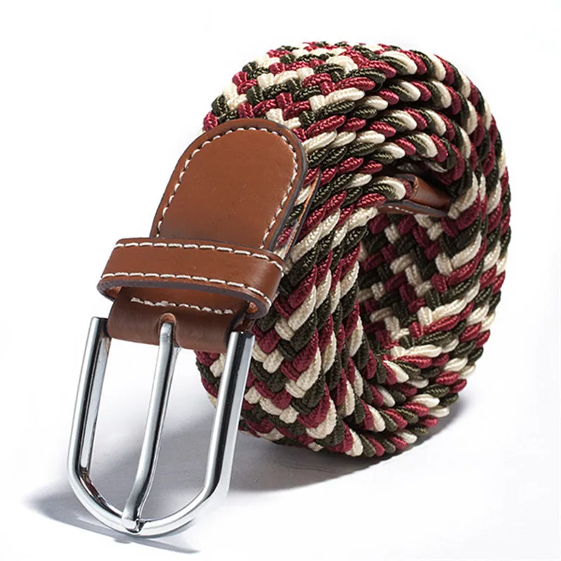 

Unisex Canvas Belt for Woven Leather Pin Buckle Elastic Waist Belt Men Unisex Women Waistband