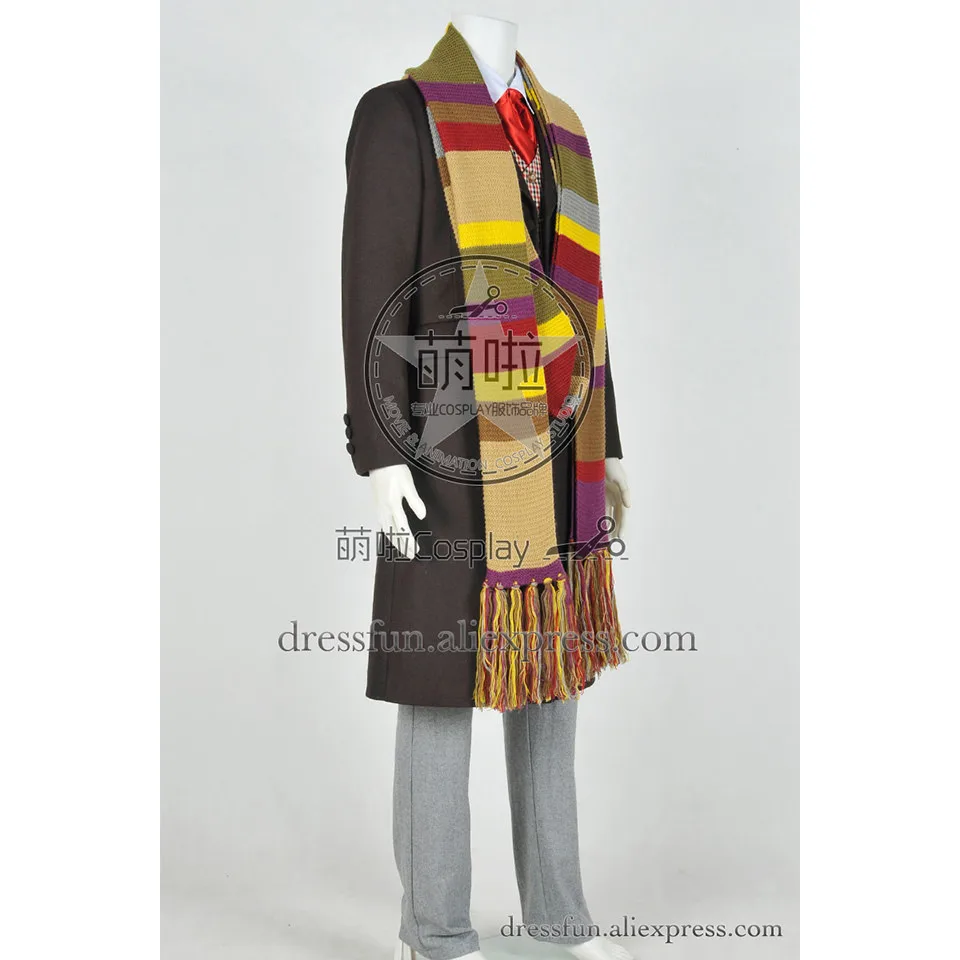 Костюм пекаря Who Is The Doctor Cosplay 4 Tom комплект одежды с шарфом плащ-Тренч мужской жилет