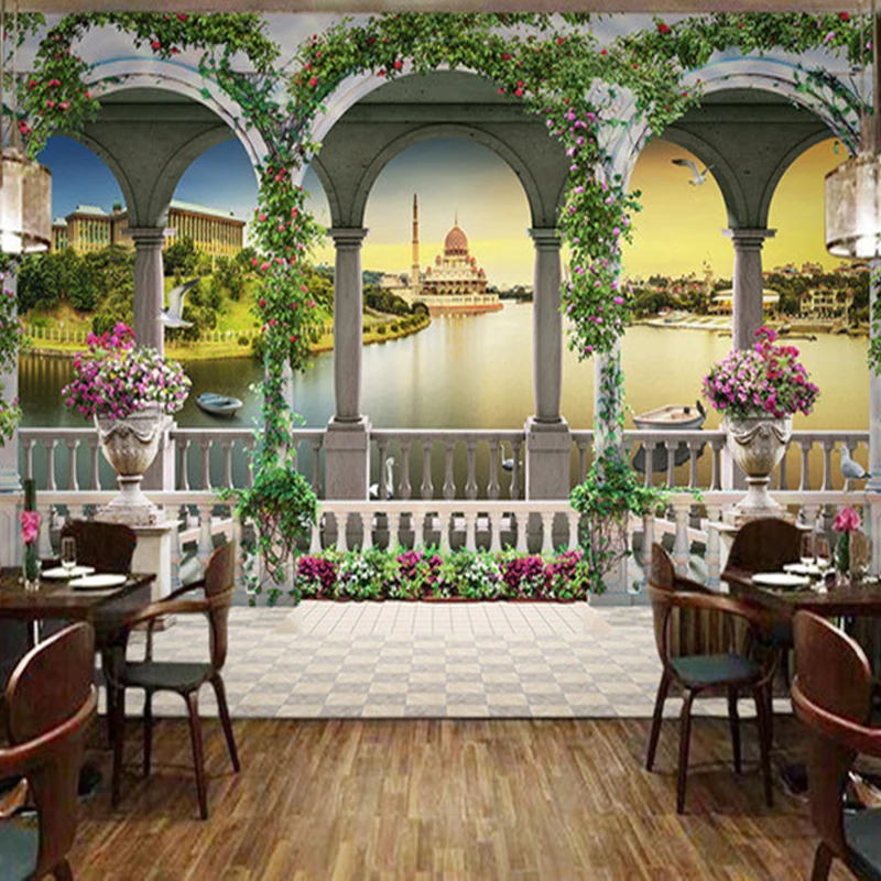 Пользовательские фото обои 3D стерео цветок Арка пейзаж настенное покрытие