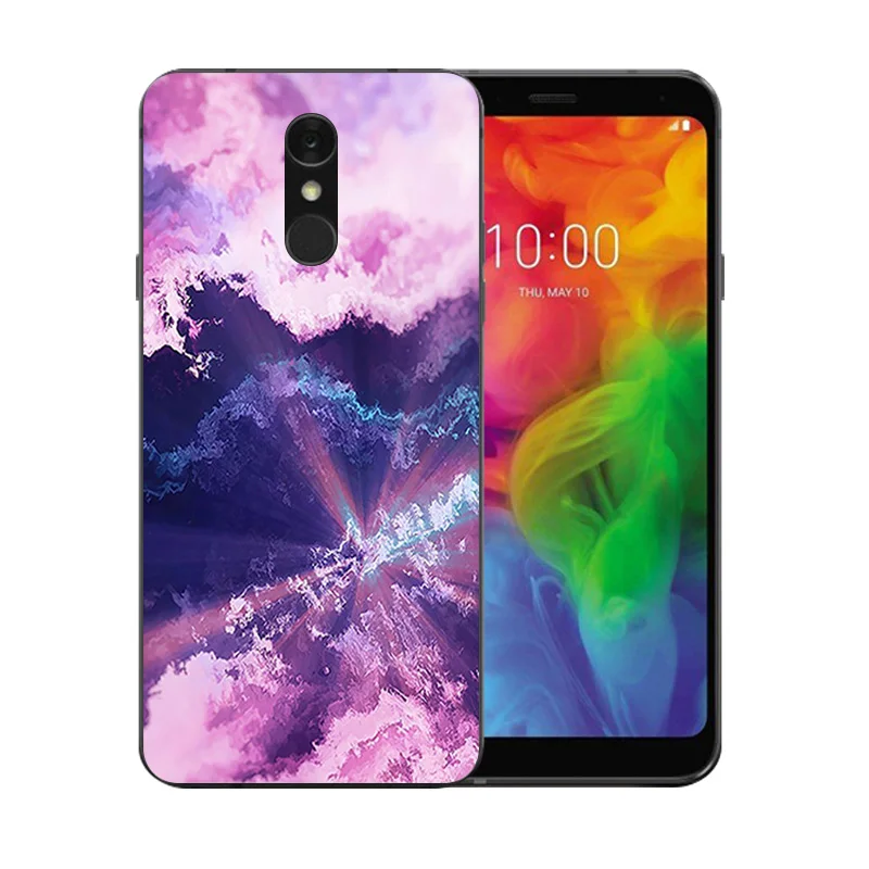 5 "Чехлы для LG Q7 + телефон Встроенная Мягкий силиконовый чехол прозрачный ТПУ