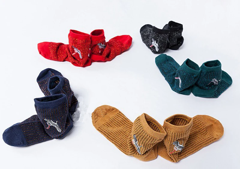 2017 японский стиль женские блестящие милые носки Осень зима золотые серебряные с