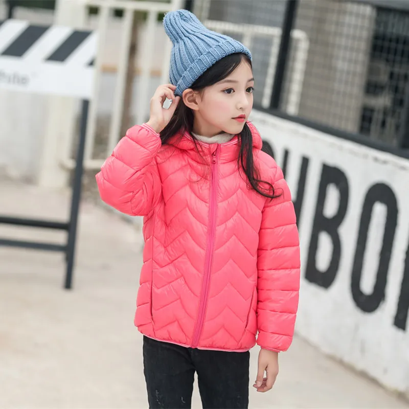 Детские зимние куртки с подкладкой на утином пуху детская одежда 2018 для больших