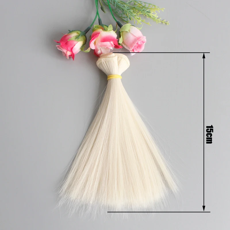 Fanyi 15 см * 100 длинные прямые высокотемпературные волокна BJD SD парики DIY Волосы для