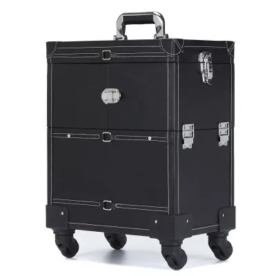 Алюминиевая тележка для маникюра чемодан косметичка профессиональная макияжа с