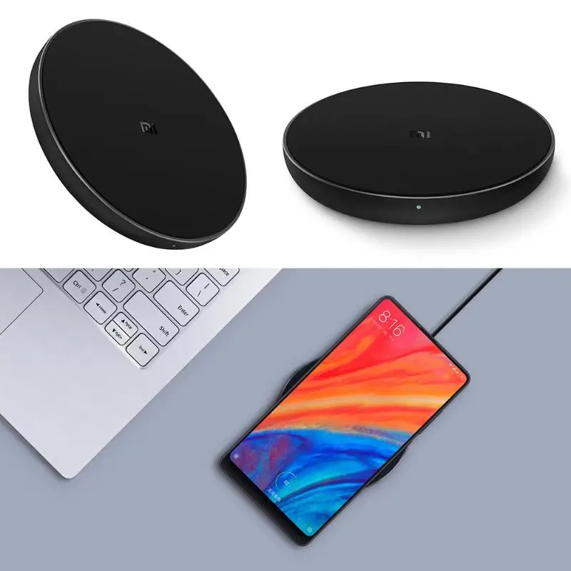 Оригинальное Беспроводное зарядное устройство Xiaomi QI 10 Вт быстрая Беспроводная зарядная док-станция для iPhone X XR XS Max 8 samsung S9 S8 Note 9
