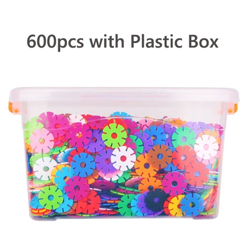 600pcs box set DIY креативные блоки пластиковые снежные снежинки строительные блоки игрушки модель и строительство строительные игрушки для детей Подарки - Цвет: 600pcs box set