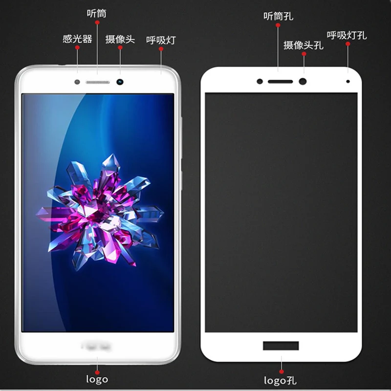 Белое ультратонкое закаленное стекло 9H для Huawei GR3 2017 полное покрытие Защитная