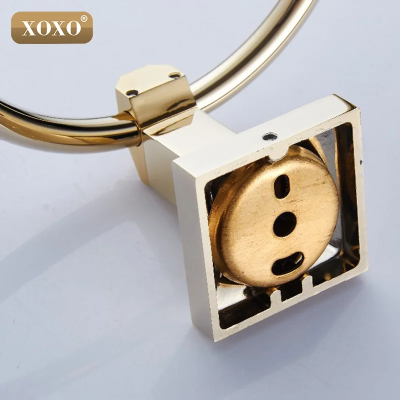XOXOCarving Золотое Латунное настенное кольцо для полотенец уникальный дизайн Стойка