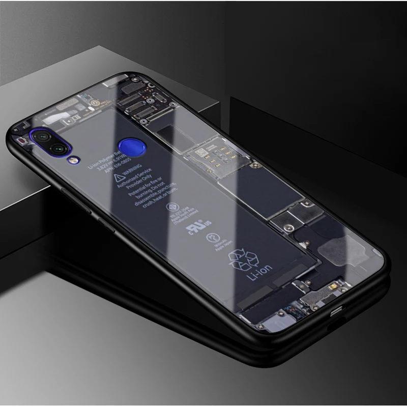 Чехол для Note 7, мягкая силиконовая рамка из ТПУ, жесткая задняя крышка из закаленного стекла, чехол для Xiaomi Redmi Note 7, чехол s Note7, стеклянный корпус