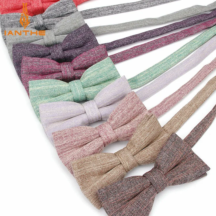 Мужской брендовый Новый Винтажный однотонный галстук бабочка в полоску для