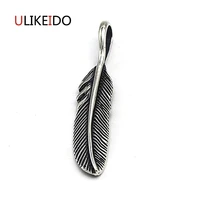 pure 925 sterling silver jewelry fashion feather charms punk pendant thai silver necklace chain new popular fine gift 604