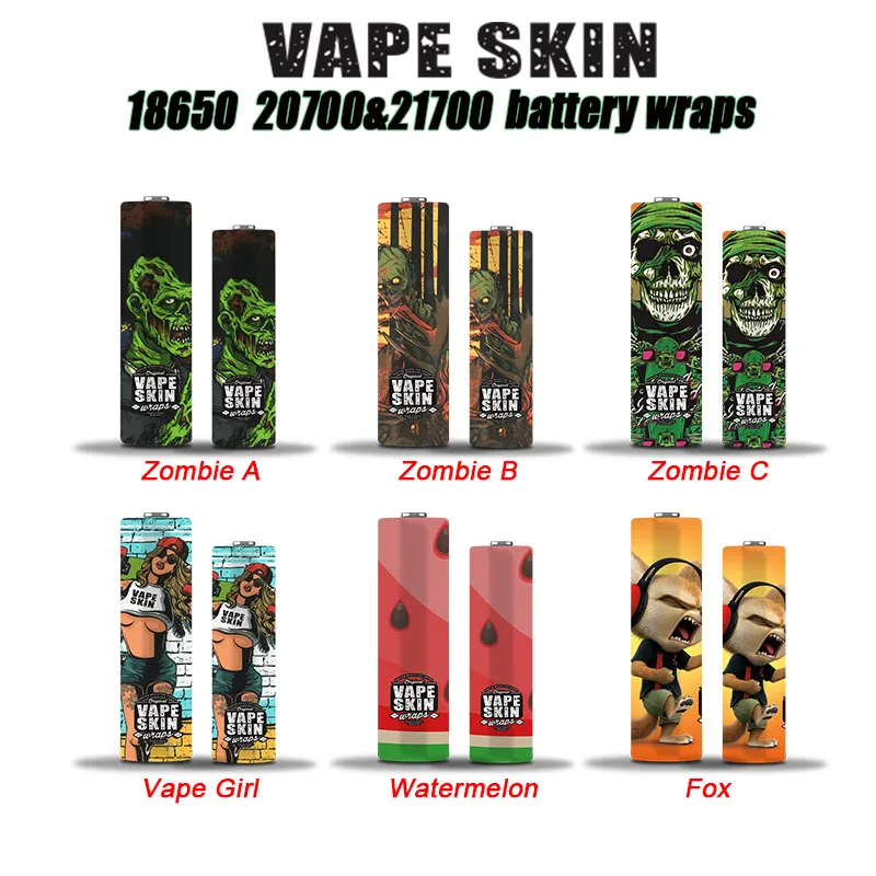 6 шт. VapeSoon Защитная пленка для кожи 20700 и 21700 с защитой от батареи обертка наклейка