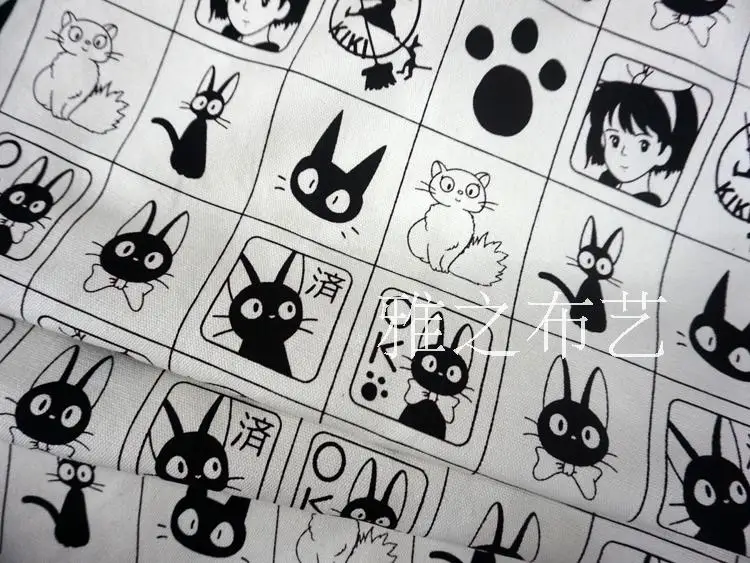 Японский мультфильм Kiki услуги доставки холст ткань Япония мультфильм EARTHMAGIC хлопок ткань для ткани детская сумка DIY ручной работы
