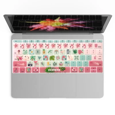 002 Супер Kawaii крышка клавиатуры для Apple MacBook Pro 13 без сенсорной панели A1708 12 дюймов мягкая клавиатура наклейки Защита от пыли и воды - Цвет: 002
