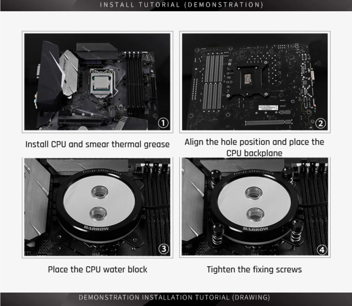 Барроу LTFHB-04N-V2, для Intel Lga115x cpu водяные блоки зеркало Экстрим, LRC RGB v2 акриловая микрорезка микроводный