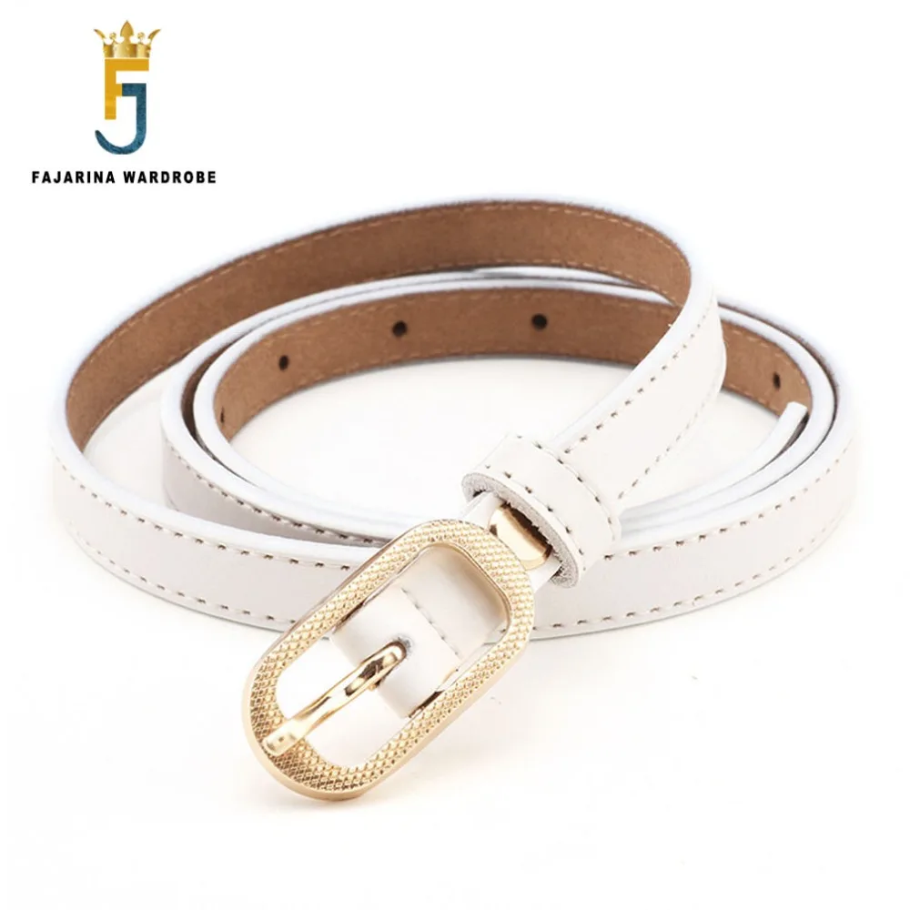 Ремень FAJARINA из натуральной воловьей кожи Женский винтажный синий однотонный