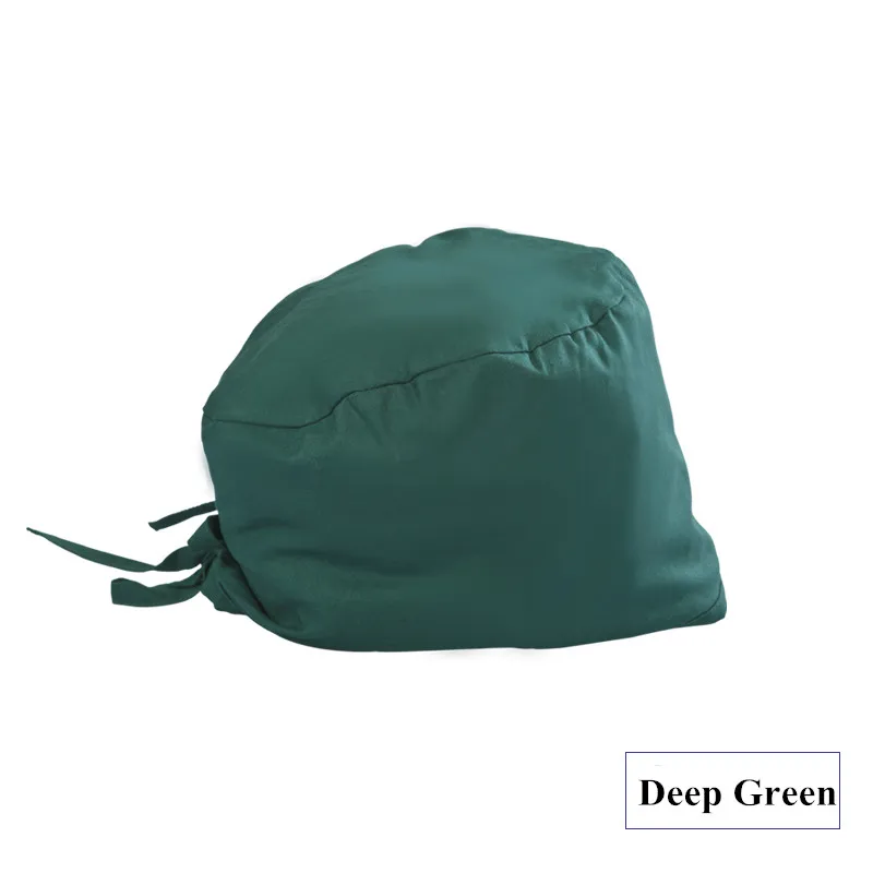 Deep Green Костюм медика Кепка хирургическая Кепка s дешевая медицинская Рабочая шляпа больница или шапка с черепом хлопок Tieback Европейский стиль хирургические головные уборы - Цвет: Deep Green