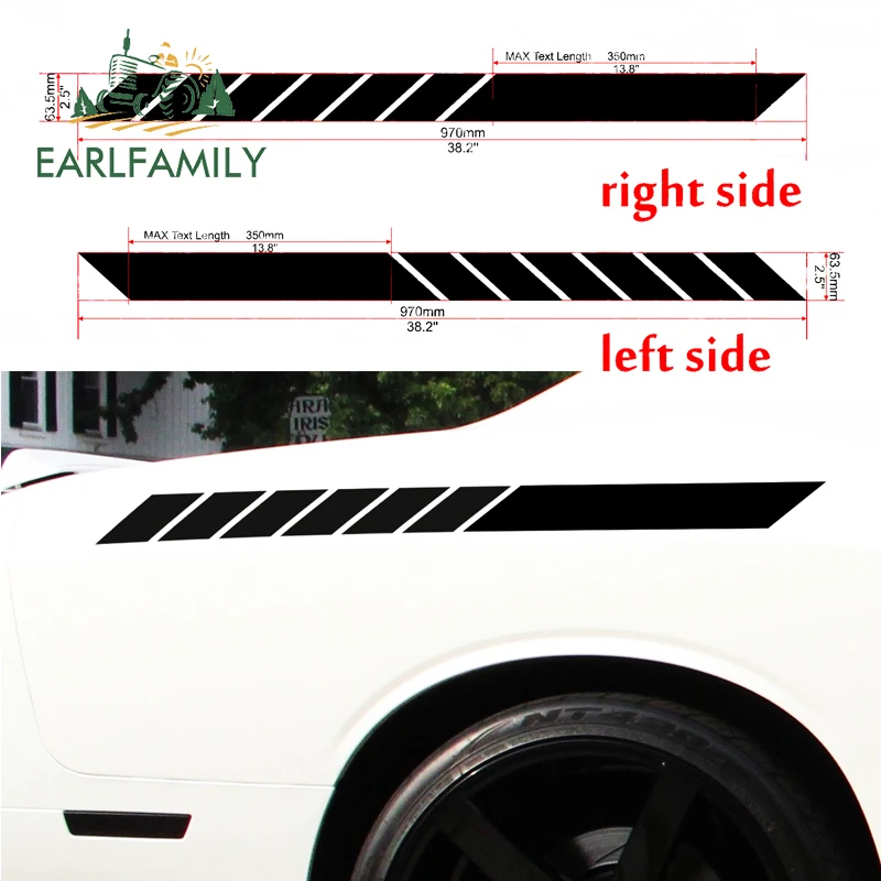 EARLFAMILY 97 см X 6 35 2x (по одному с каждой стороны) Автомобильная наклейка полосы