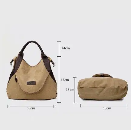 IPCCM большой карман повседневное для женщин сумка через плечо сумки Холст Кожа