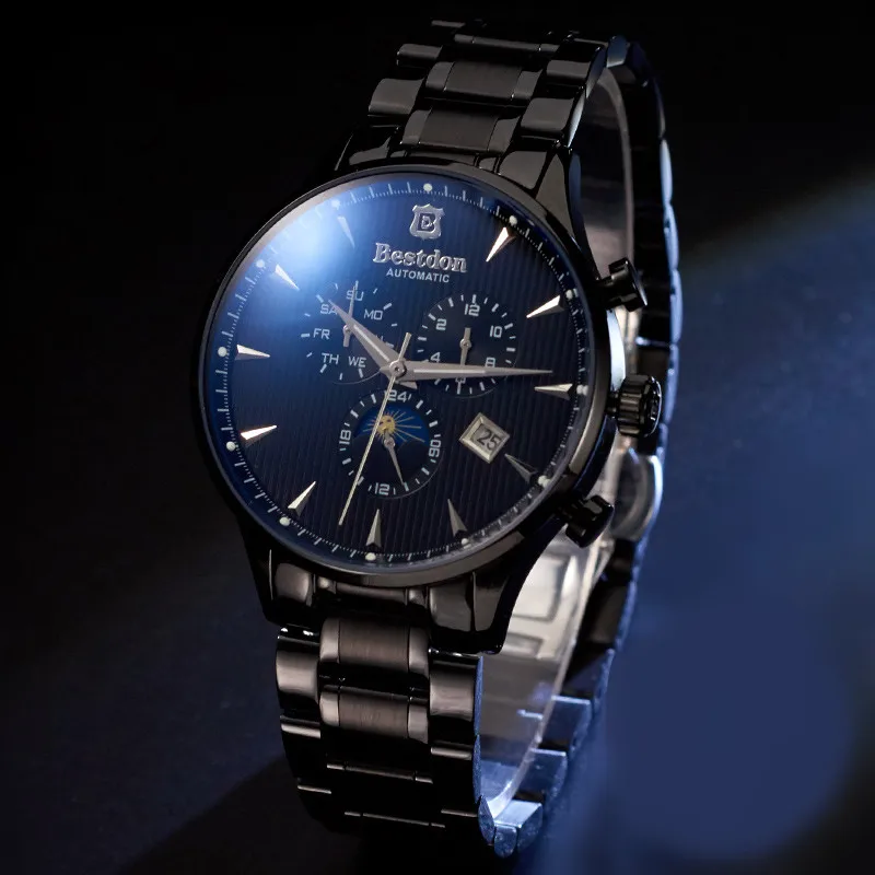 2017 мужские часы люксовый бренд Bestdon деловые механические золотые Календарь
