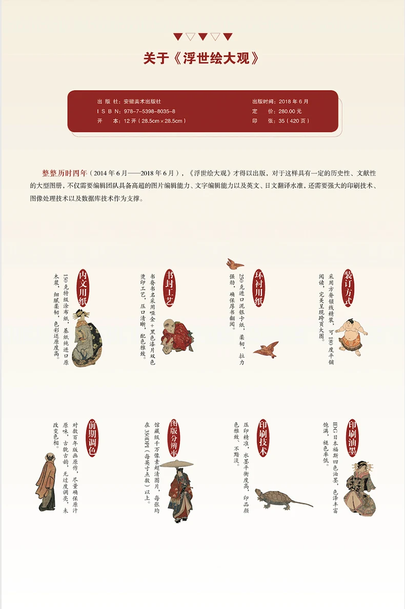 Большой вид на Ukiyo-e японская художественная книга китайская версия твердый переплет HD классический Ukiyoe Pantings коллекция