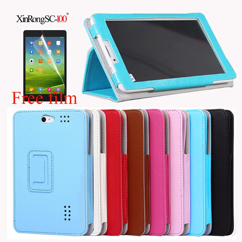 Free film High Quality PU Leather Folding Stand Case Cover for 7inch Prestigio MultiPad Grace 3157 PMT3157 4G_C Tablet | Компьютеры и
