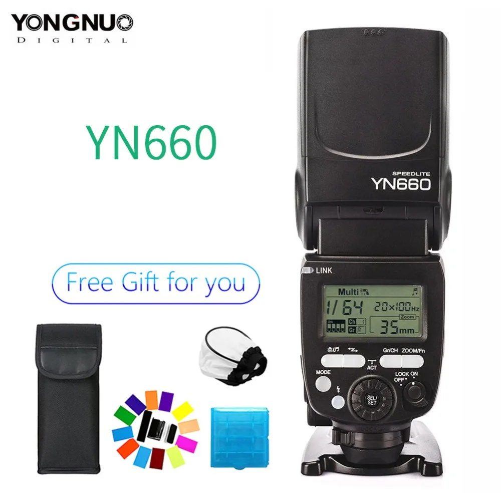 YONGNUO YN660 Беспроводная вспышка Speedlite GN66 2 4G беспроводной радиоприемник Master Slave для