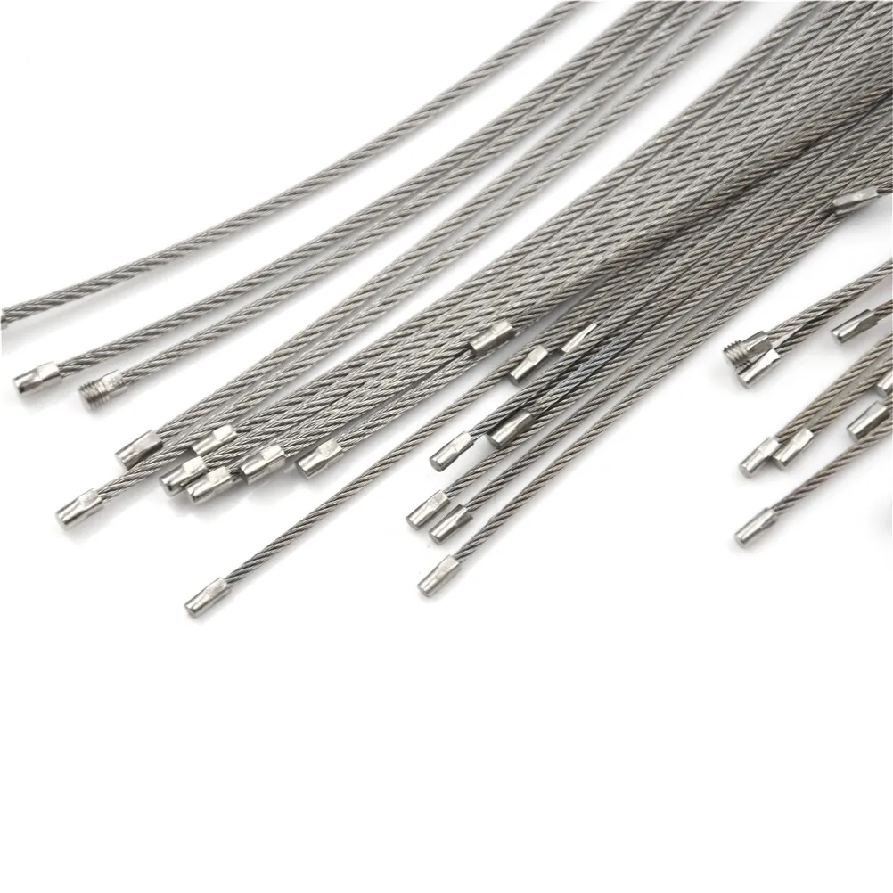 10Pcs 1.5/2mm EDC Keychain Tag Rope Stainless Steel Wire Cable Loop Screw Lock Gadget Ring Key Keyring Circle Camp Hanging Tool |