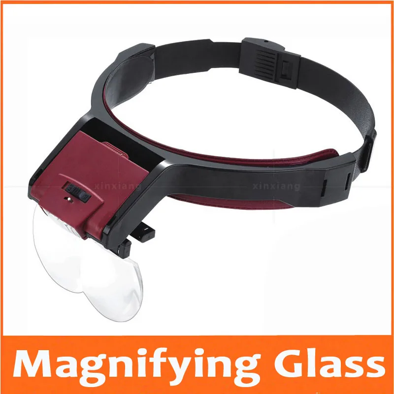 

1.7X 2X 2.5X 4.5X 4pcs Lenses Head Wearing LED Magnifier Loupe Medical Magnifying Glass for Dentist Clock Mobile Phone Repair