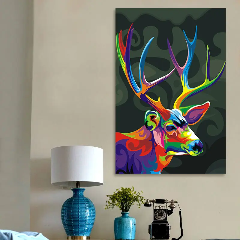 

diy digital painting colorful deer diy oil painting coloring by numbers oil painting practice for kids