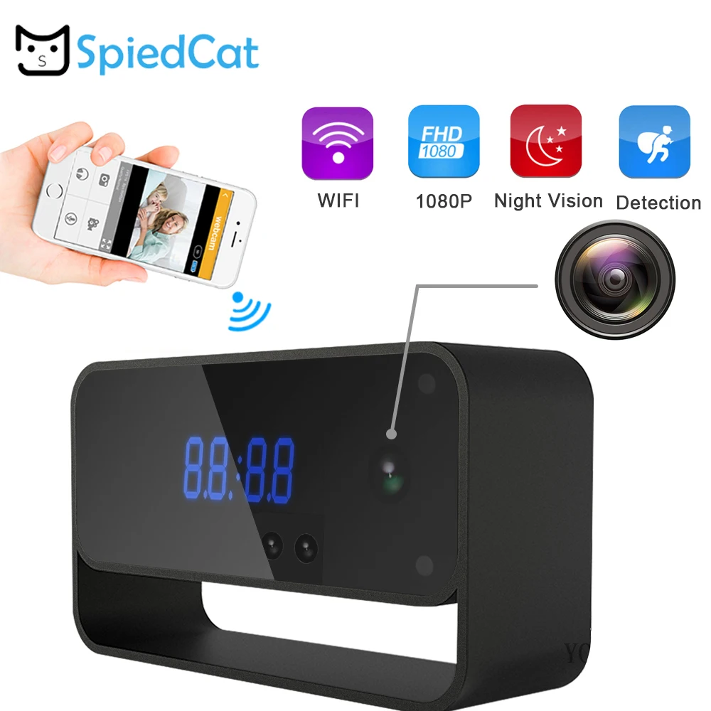 Wi fi камера безопасности настольные часы HD 1080 P беспроводной ip слежения для